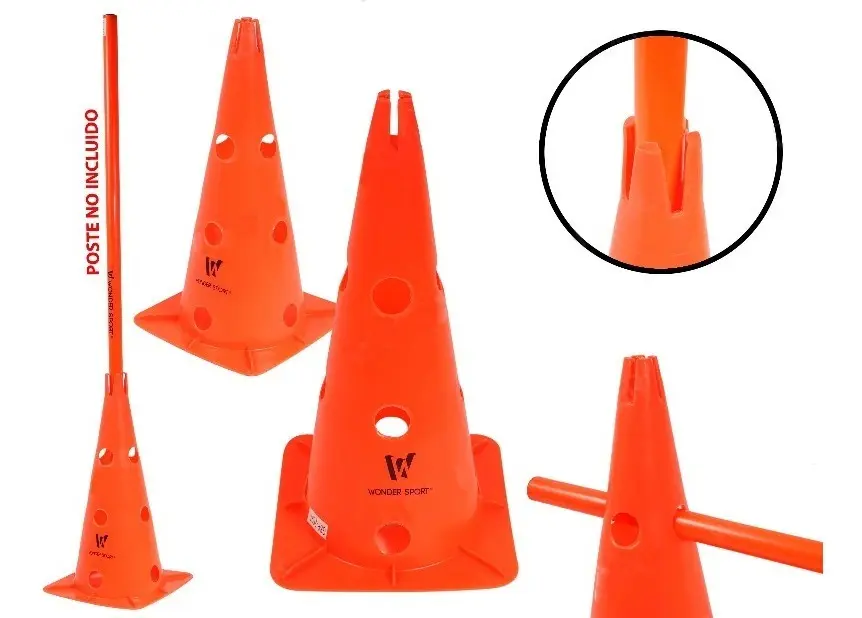 Cono Señalización Con Huecos 40 Cm Entrenamiento Deportivo