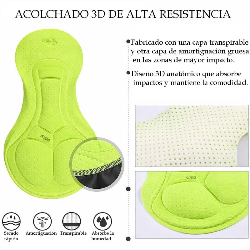 Pantalon Badana Ciclismo Gel Lycra Larga Hombre Bicicleta