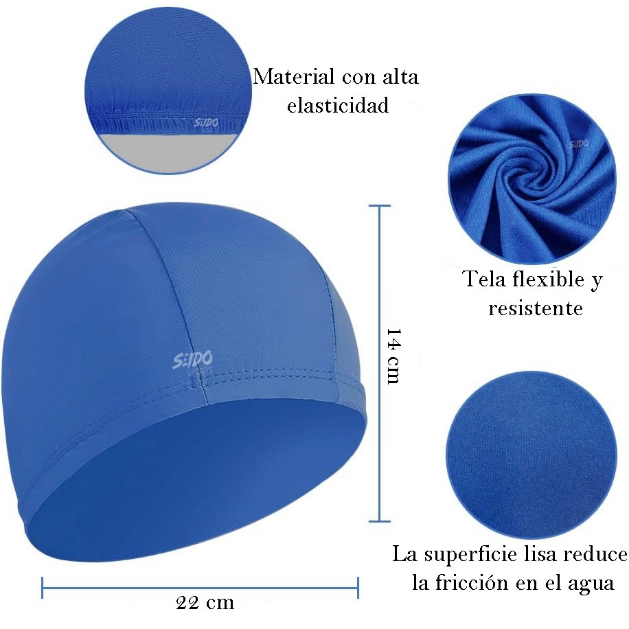 Gorro De Natación Textil Piscina Buceo Entrenamiento Deporte