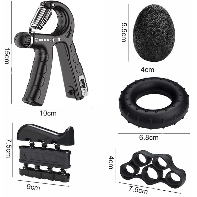 Tensor Mano Hand Grip Kit X 5 Ejercitadores 5/60 Kg Terapia