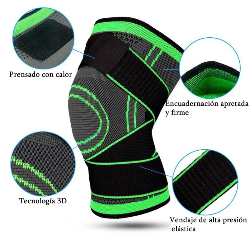 Rodilleras Deportivas Compresion Miyagi X 2 Banda Protectora Gym