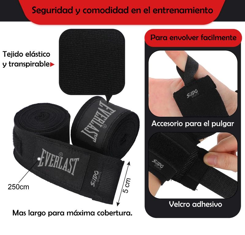 Par Vendas Boxeo Everlast Artes Marciales Envoltura Mano