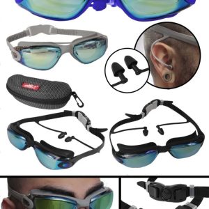 Gafas Tapa Oídos Gorro Natacion Kit Piscina Buceo + Estuche