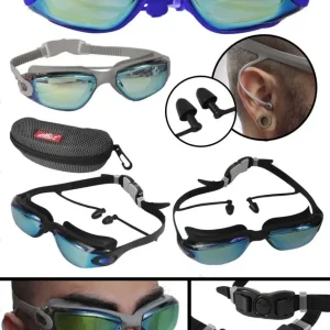 Kit De Natación Gafas Gorro Tapa Oídos + Estuche Piscina Buceo