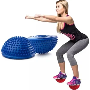 Par Mini Bosu Cojín Inestable Balón Masajeador Yoga Pilates