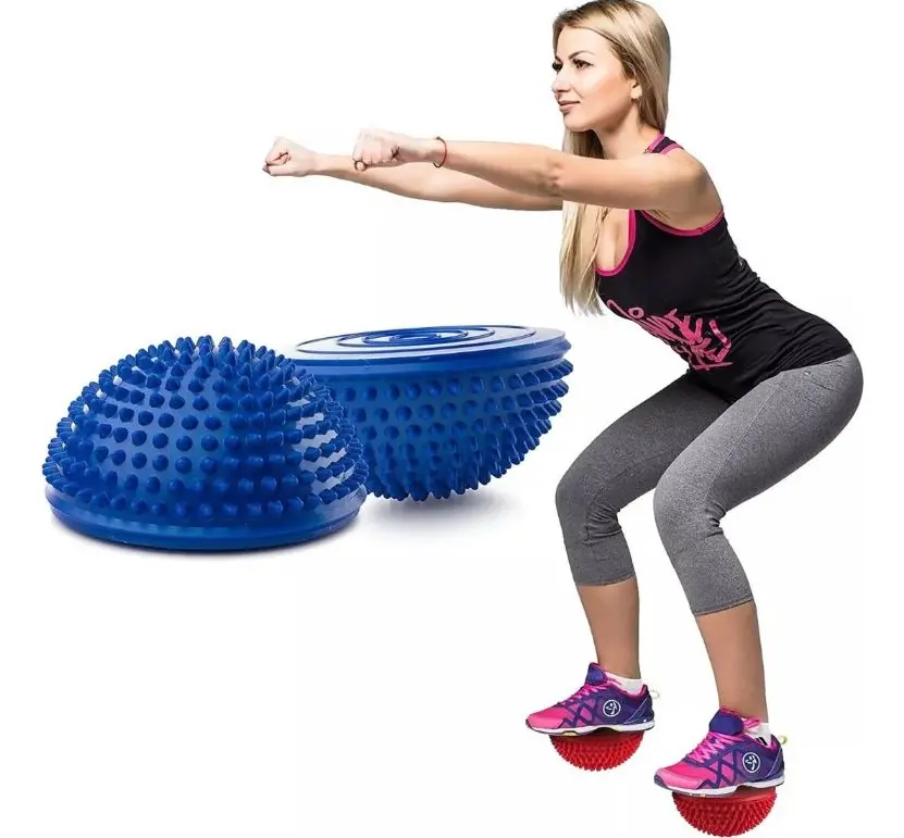 Par Mini Bosu Cojín Inestable Balón Masajeador Yoga Pilates