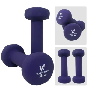 Set Mancuernas X 2 Unds 2lb C/u Kit Pesas Hierro Neopreno