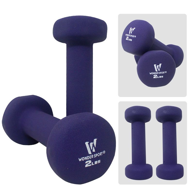 Set Mancuernas X 2 Unds 2lb C/u Kit Pesas Hierro Neopreno