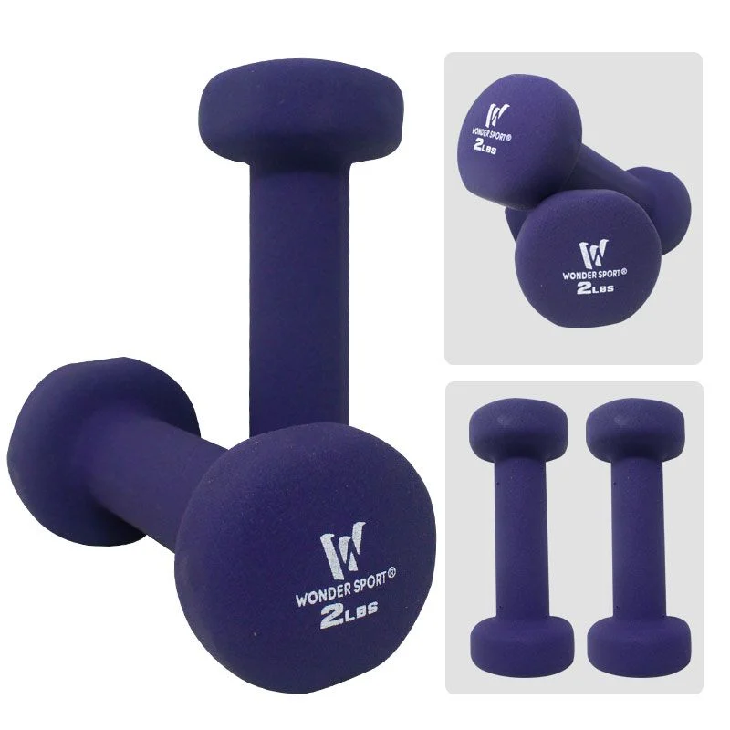 Set Mancuernas X 2 Unds 2lb C/u Kit Pesas Hierro Neopreno