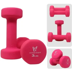 Set Mancuernas X 2 Unds 3lb C/u Kit Pesas Hierro Neopreno