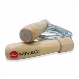 Cuerda Salto Lazo Miyagi Mango Madera Cardio Fitness Entrena