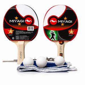 Kit Ping Pong Tenis Mesa Miyagi Set Raquetas Pelotas Malla