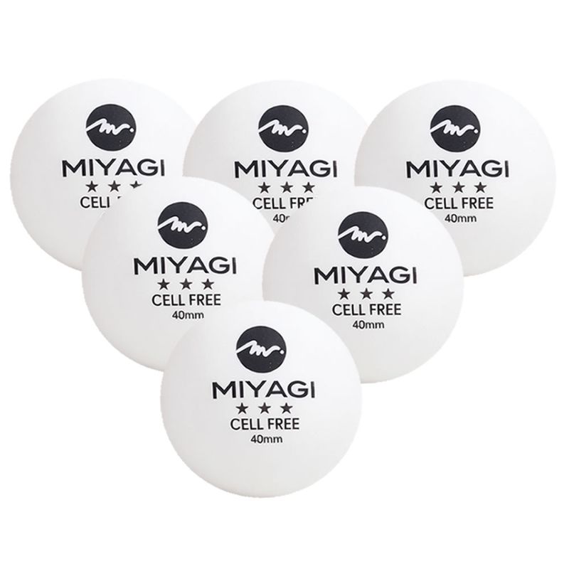 Bola Tenis Mesa Pelota Ping Pong 3 Stars Miyagi Blancas X 6