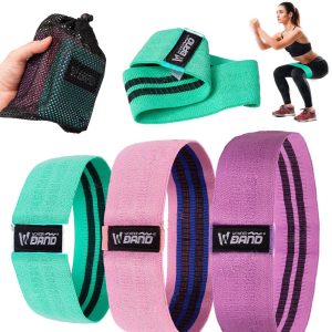 Kit Set De 3 Bandas Elásticas Resistencia Tela Cerradas Gym