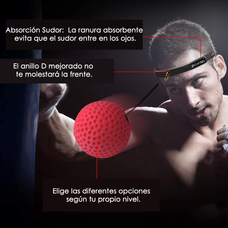 Bola Entrenamiento Boxeo Balon Cabeza Mejora Reflejos Indoor