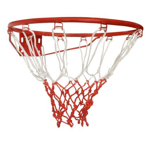 Malla X 2 Aro Baloncesto Red Nylon Basketball Blanca / Roja