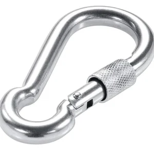 Mosqueton En Rosca Con Seguro De Gancho 14 Cm Alpinista