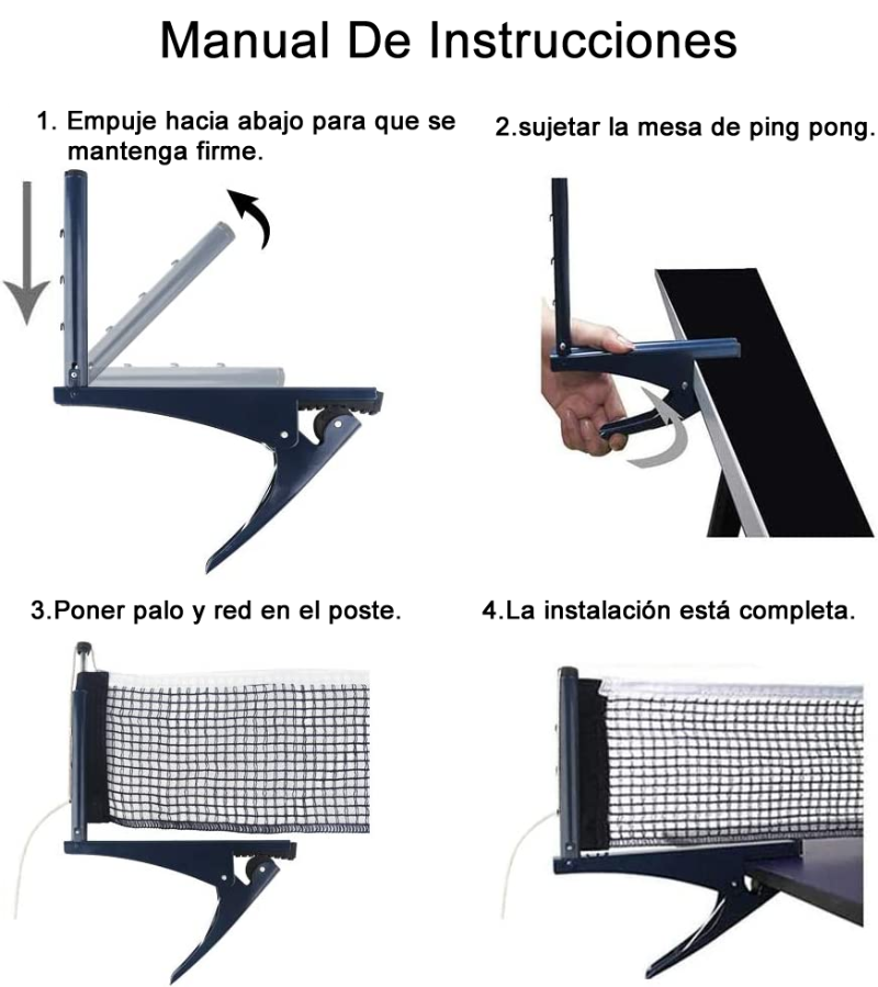 Kit Malla y Parales  Ping Pong  Set Red Pinza Tenis De Mesa