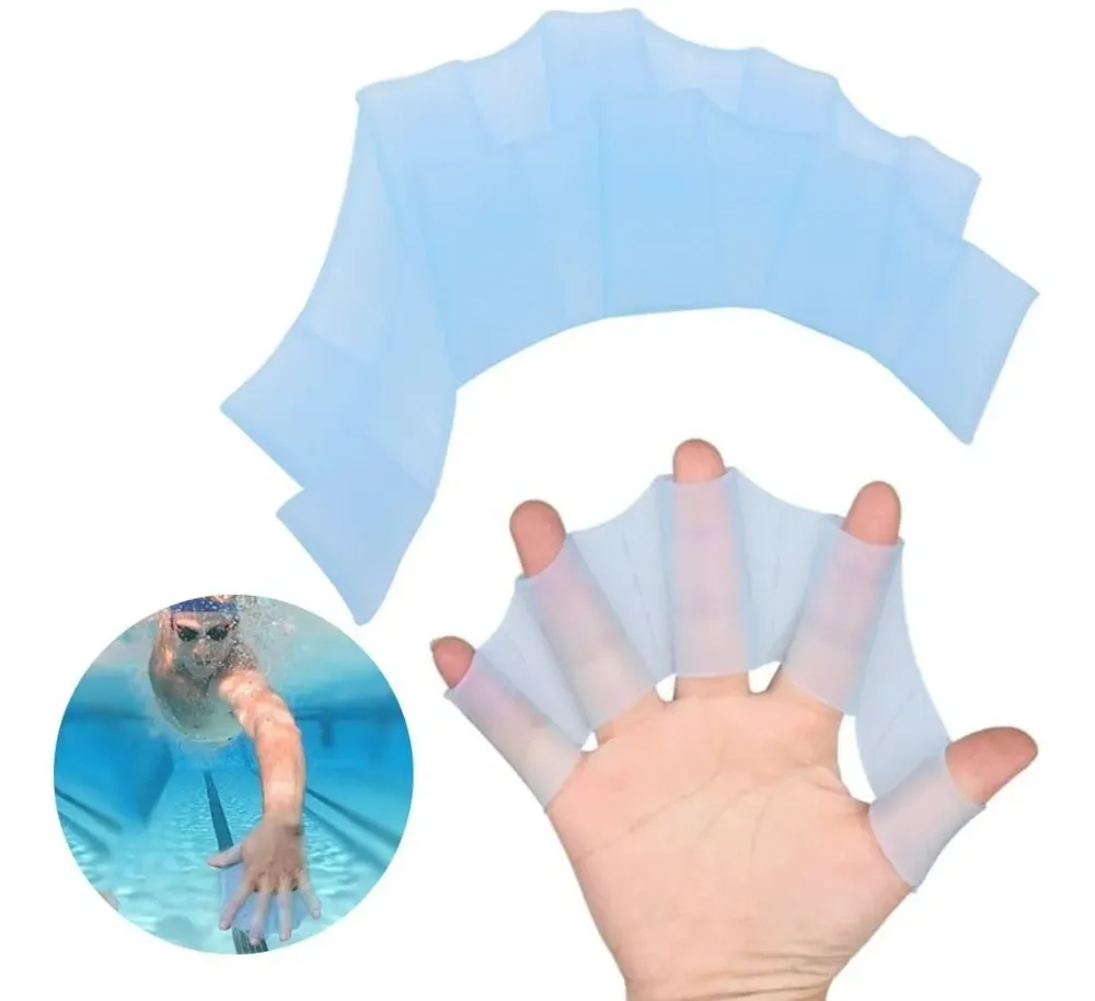 Aletas de Mano para Natación con Paleta de Silicona — Entrenamiento y Resistencia
