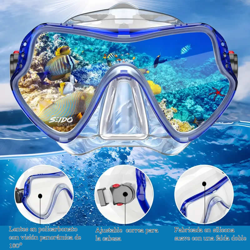 Set De Careta Y Snorkel Swimmer Kit Natación Buceo Silicona