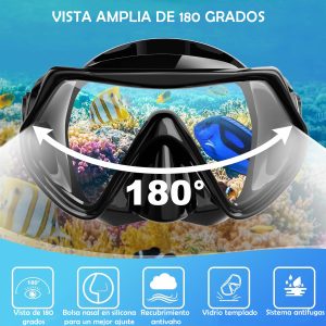 Set De Careta Y Snorkel Swimmer Kit Natación Buceo Vidrio Templado