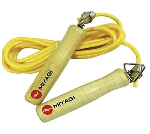 Cuerda Salto Lazo Pvc Miyagi Mango Madera Cardio Fitness Gym