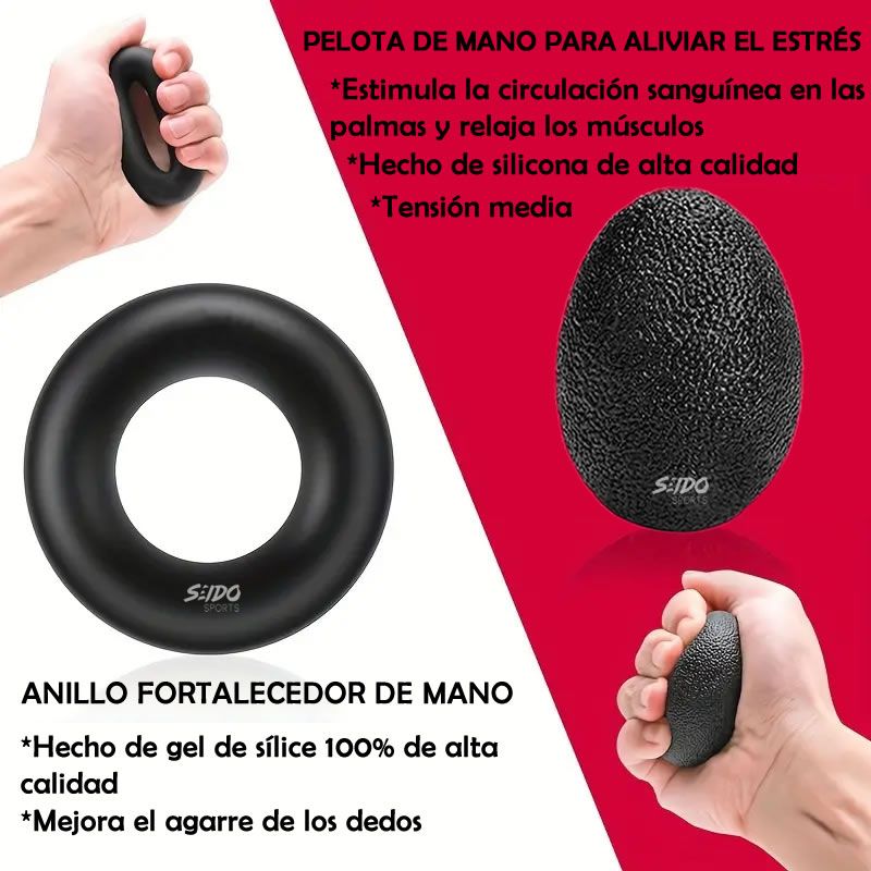 Tensor Mano Hand Grip Kit X 5 Ejercitadores 5/60 Kg Terapia