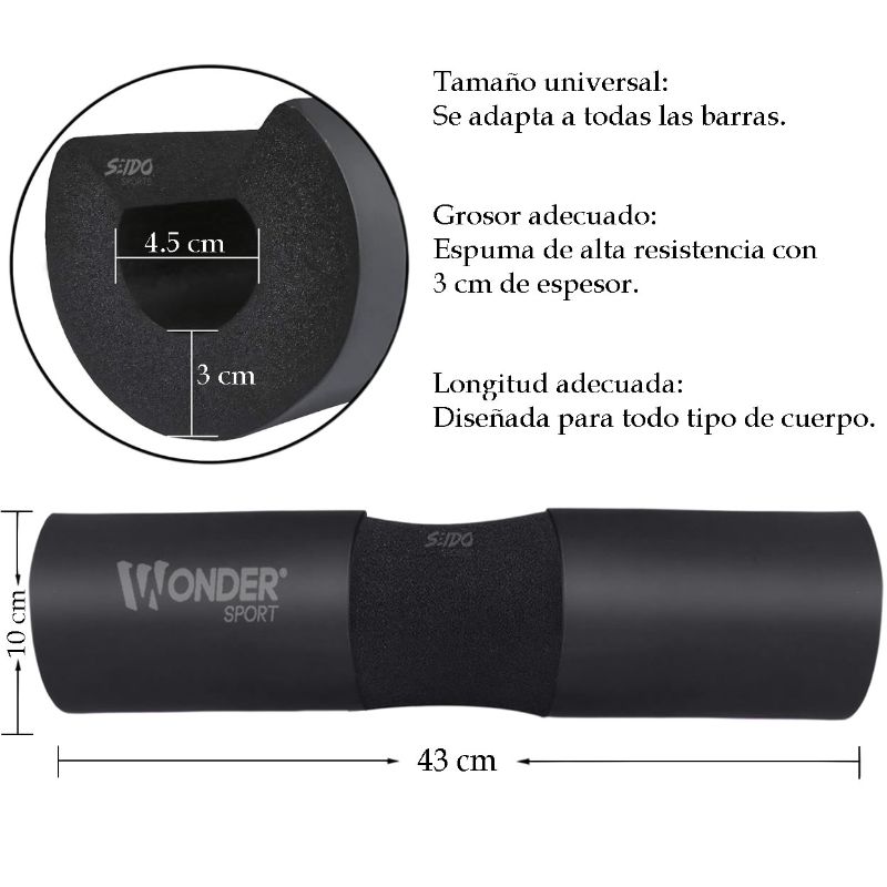 Almohadilla para Barra — Protector de Hombros y Cuello para Pesas y Sentadillas