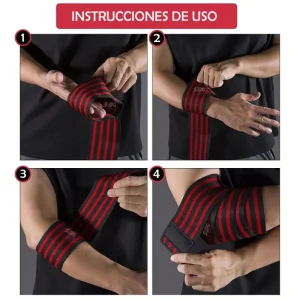 Vendas Coderas X2 Wraps Levantamiento Pesas Codos Gimnasio