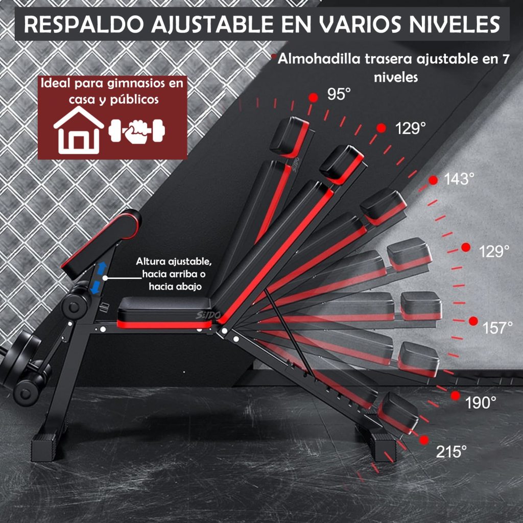Banco Multifuncional Reclinable Pesas Predicador Multiusos