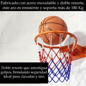 Aro Profesional Baloncesto Doble Resorte Basketball + Malla