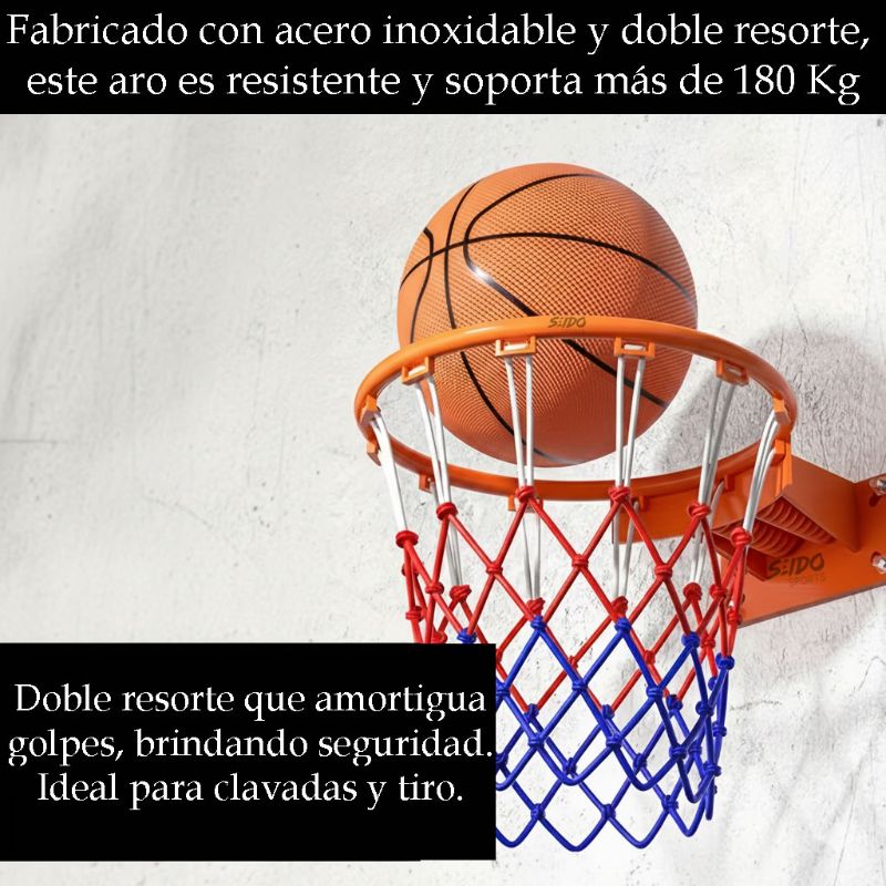 Aro Profesional Baloncesto Doble Resorte Basketball + Malla