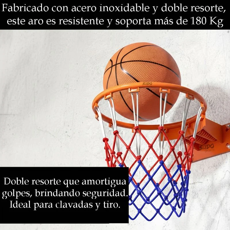 Aro Profesional Baloncesto Doble Resorte Basketball + Malla