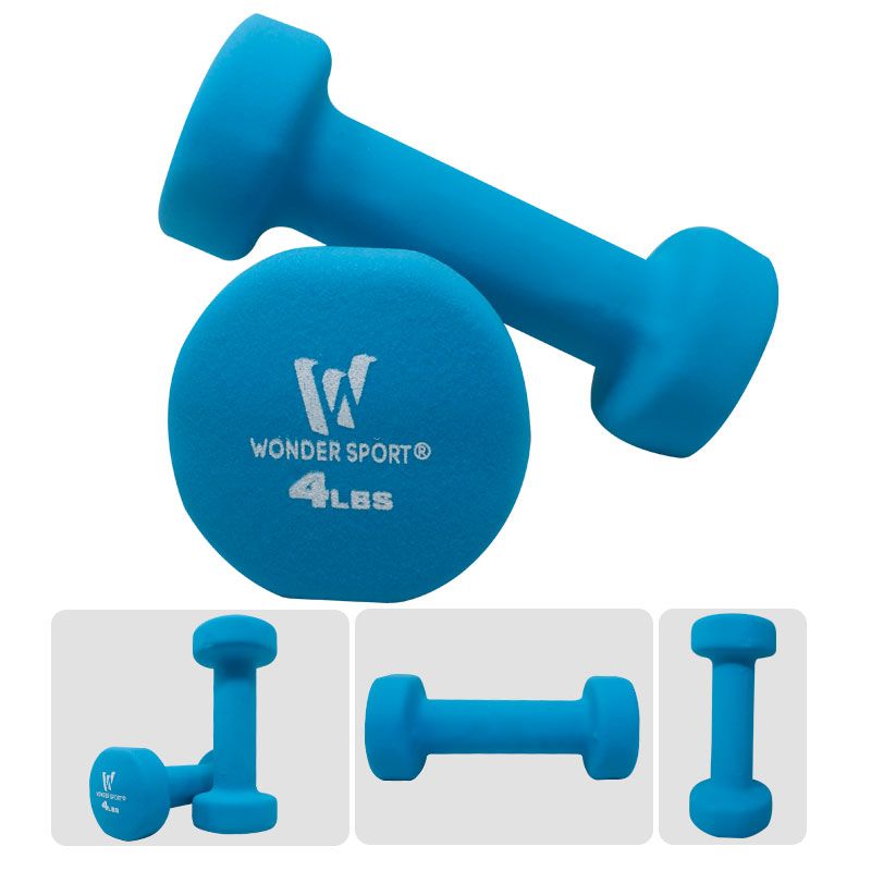 Set Mancuernas X 2 Unds 4lb C/u Kit Pesas Hierro Neopreno