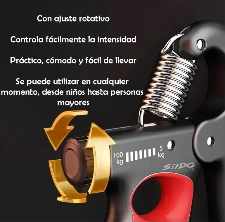 Tensor Hand Grip 5/100 Kg Contador X2 Fortalece Mano Terapia