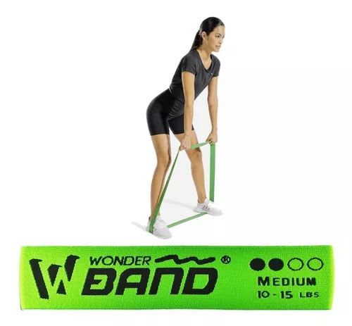 Bandas Elásticas Tela Resistencia Wonder Verde 10-15lb Medio