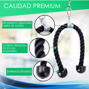 Lazo Cuerda Tríceps Bíceps Gimnasio Profesional Multifuerza