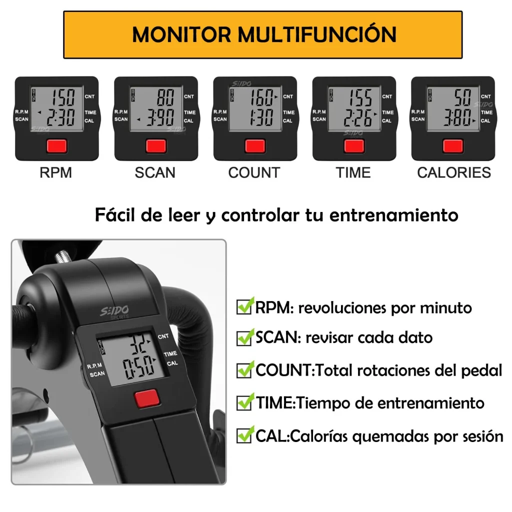Mini Bicicleta Estatica Pedal Ejercitador Portatil Ajustable
