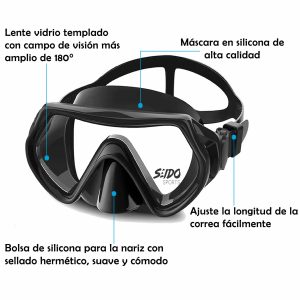 Set De Careta Y Snorkel Swimmer Kit Natación Buceo Vidrio Templado