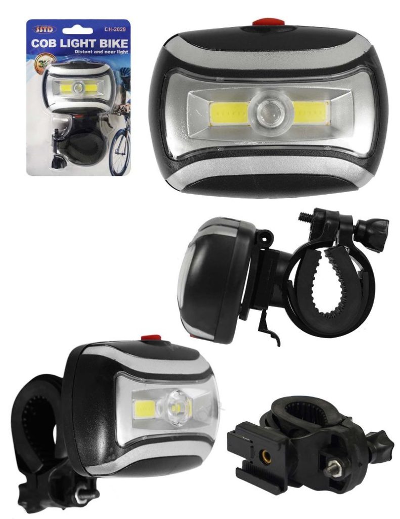 Linterna Bicicleta Luz Led Seguridad Con Soporte