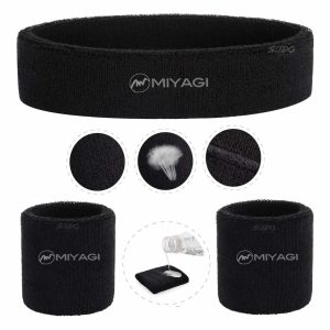Set Kit Balaca Y Muñequera Miyagi Algodón Fitness Gym