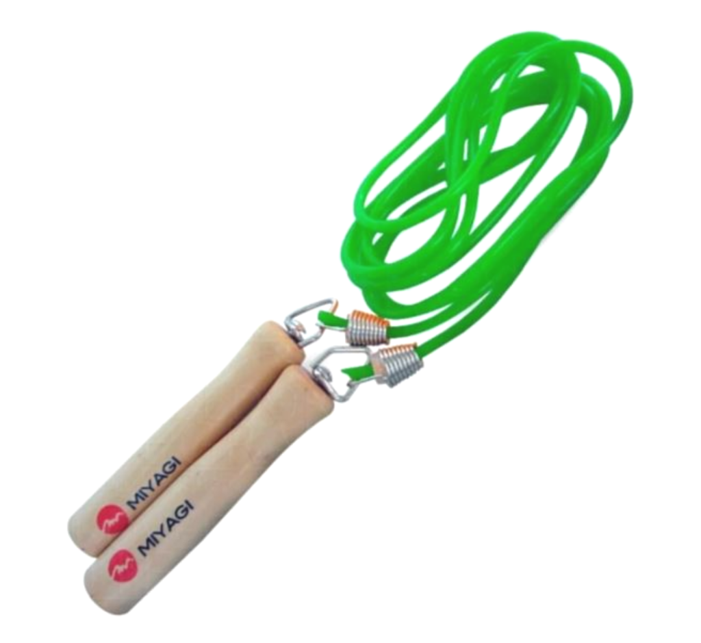 Cuerda Salto Lazo Pvc Miyagi Mango Madera Cardio Fitness Gym