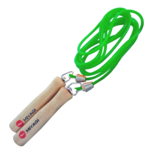 Cuerda Salto Lazo Pvc Miyagi Mango Madera Cardio Fitness Gym