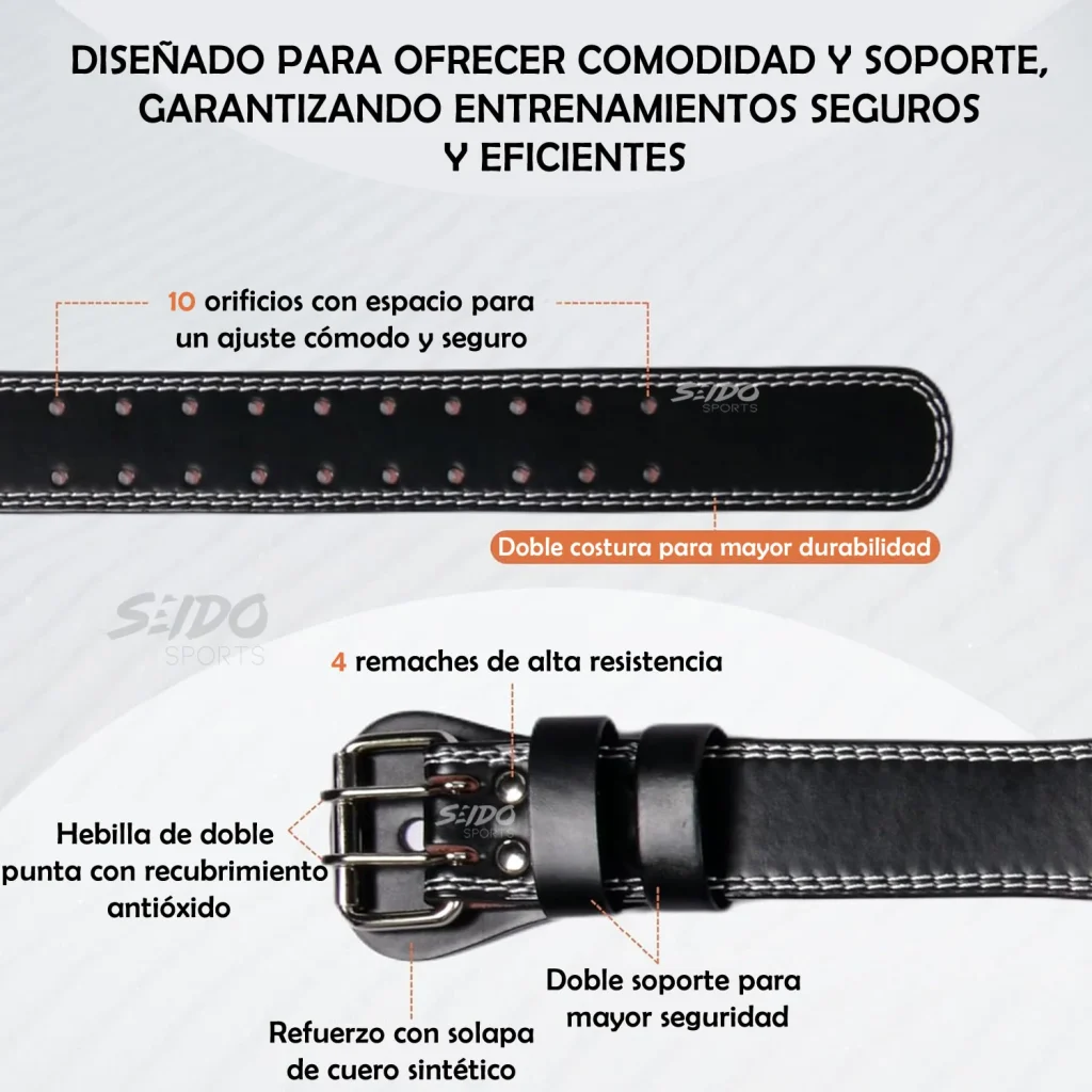 Cinturon Cuero Levantamiento Pesas Gym Soporte Proteccion