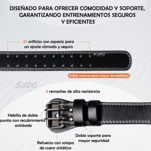Cinturon Cuero Levantamiento Pesas Gym Soporte Proteccion