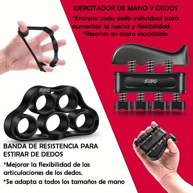 Tensor Mano Hand Grip Kit X 5 Ejercitadores 5/60 Kg Terapia