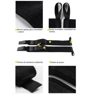 Vendas Straps X2 Muñequeras Levantamiento Pesas Soporte Gym