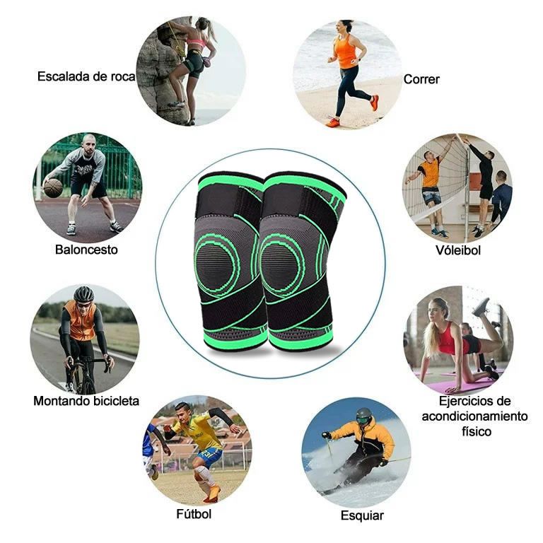Rodilleras Deportivas Compresion Miyagi X 2 Banda Protectora Gym