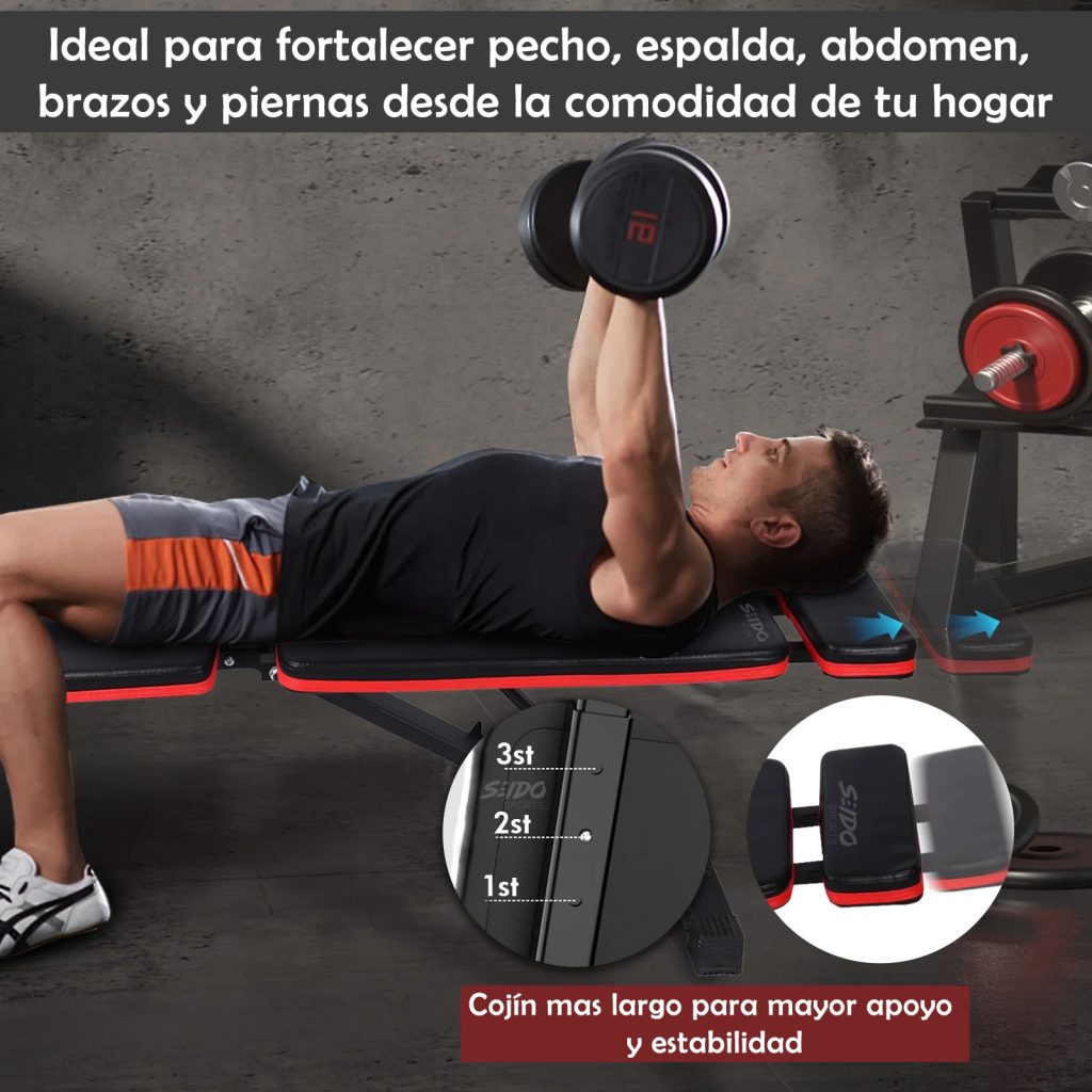 Banco Multifuncional Reclinable Pesas Predicador Multiusos