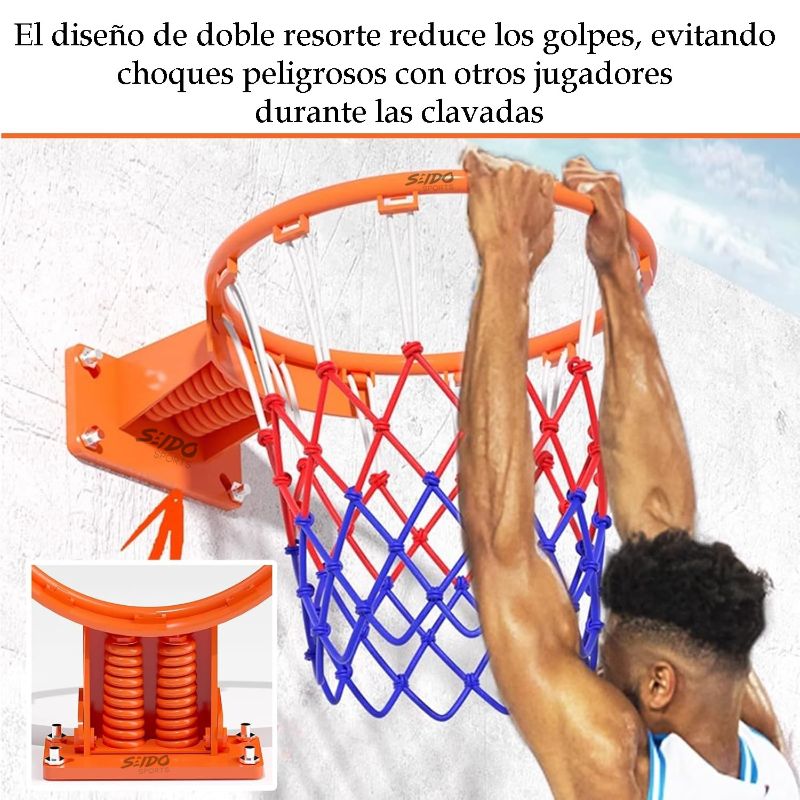 Aro Profesional Baloncesto Doble Resorte Basketball + Malla